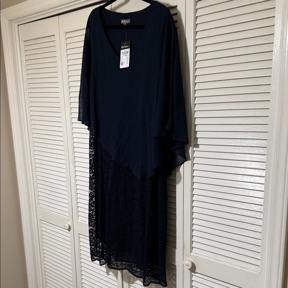 Ulla Popken NWT 20/22 Navy Dress with Lace